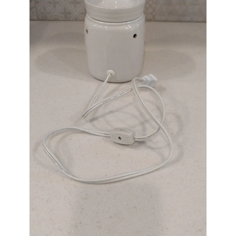 Mason Jar Electric Wax Melt Oil Warmer Ivory Ceramic Farmhouse Plug In Decor